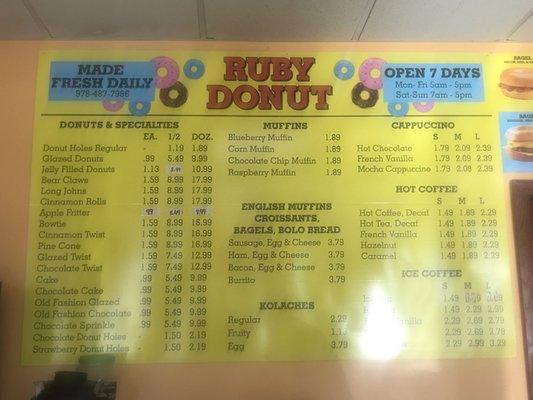 Menu photo 1 Ruby Donut Ayer, MA Menu photo 1 Ruby Donut Ayer, MA