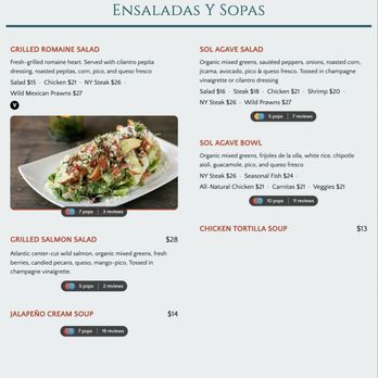 Sol Agave - Menu as of 7/24 - New Mexican Cuisine Near Me - Santa Monica, California Sol Agave - Menu as of 7/24 - New Mexican Cuisine Near Me - Santa Monica, California