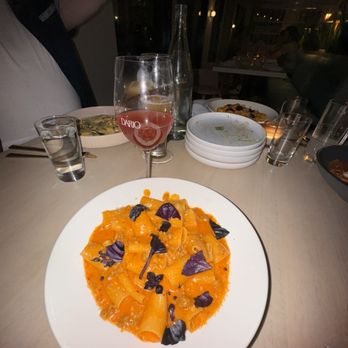 Dario - Another capture of the Pinot Noir rosé and the Spicy Rigatoni alla Vodka. - Italian Near Me - Minneapolis, Minnesota