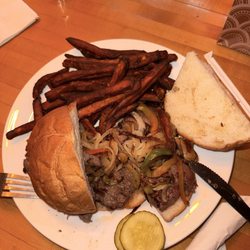 The Town Cafe - Steak sandwich and sweet potato fries
