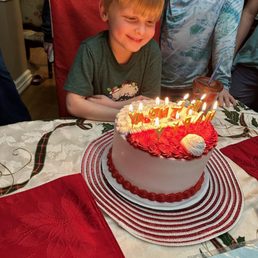 beautiful Santa Clause birthday cake for my grandson!