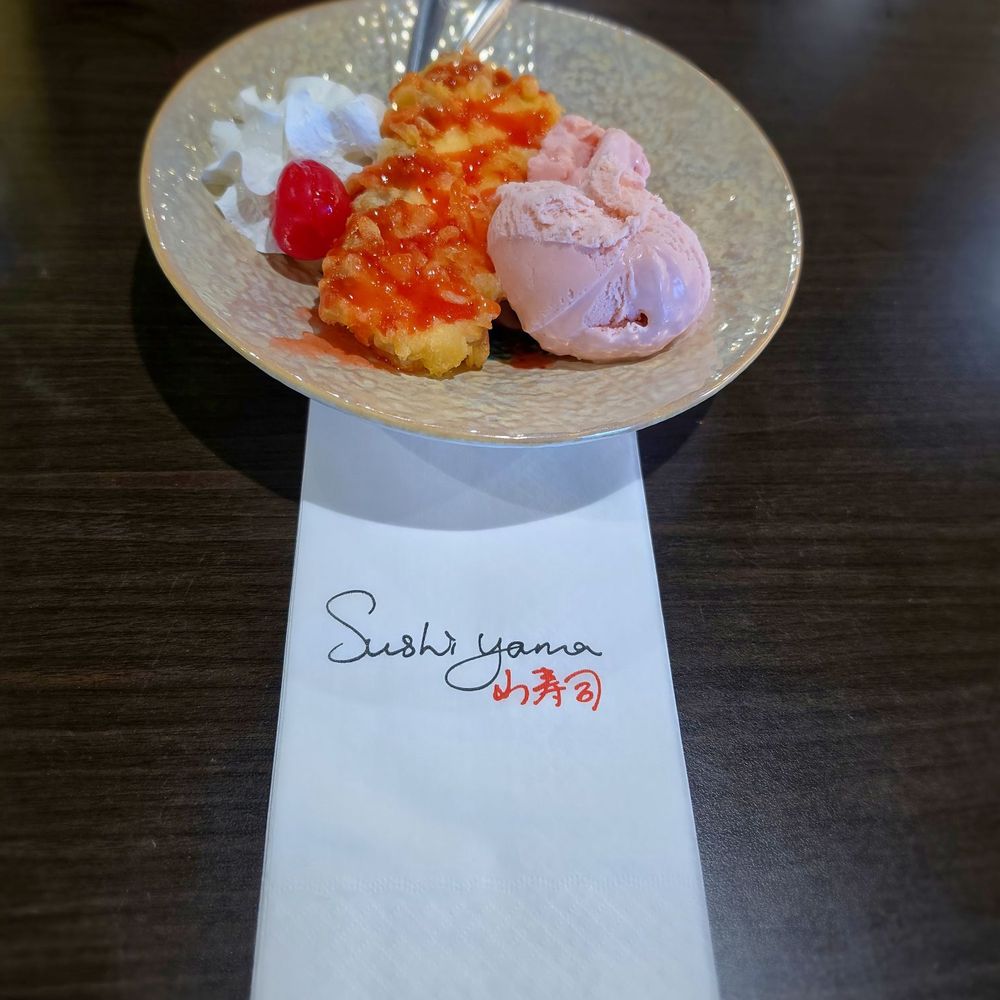Fried cheesecake and ice cream. Save room for dessert! Fried cheesecake and ice cream. Save room for dessert!