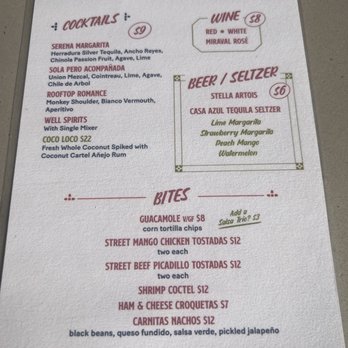 Serena - Happy Hr Menu - Mexican Near Me - Miami Beach, Florida