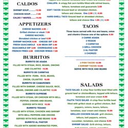 Little Mexico - Menu