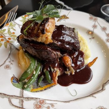 Boxcar Bistro - Beef Tenderloin with Seared Foie Gras - French Near Me - Missoula, Montana Boxcar Bistro - Beef Tenderloin with Seared Foie Gras - French Near Me - Missoula, Montana