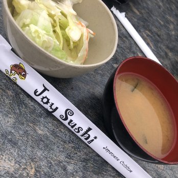 Joy Sushi - Complementary soup and salad - Sushi Bars Near Me - San Mateo, California