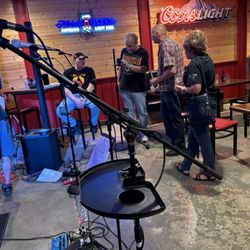 The band setting up