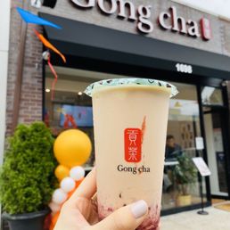 Strawberry milk tea with strawberry boba