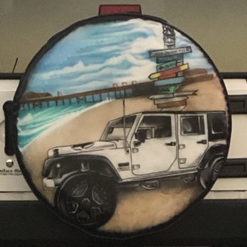 Rudeboyz Artworks - Spare tire cover airbrushed from multiple pictures. - Screen Printing/T-Shirt Printing Near Me Rudeboyz Artworks - Spare tire cover airbrushed from multiple pictures. - Screen Printing/T-Shirt Printing Near Me