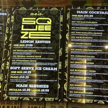 Main Squeeze - Menu - Juice Bars & Smoothies Near Me - Clermont, Florida