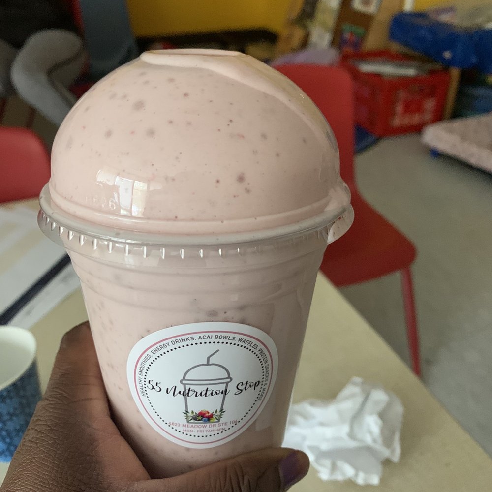 55 Nutrition Stop - a hand holding a pink smoothie - Juice Bars & Smoothies Near Me - Durham, North Carolina 55 Nutrition Stop - a hand holding a pink smoothie - Juice Bars & Smoothies Near Me - Durham, North Carolina