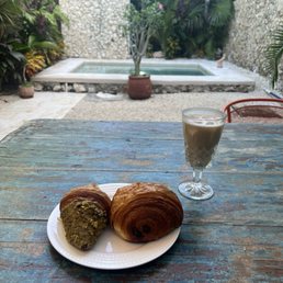 Pistachio croissant and pain au chocolat Pistachio croissant and pain au chocolat