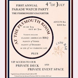 4th of July BBQ party tickets still available! Purchase in-person only. Note: There's an elevator available to the deck and event level! 4th of July BBQ party tickets still available! Purchase in-person only. Note: There's an elevator available to the deck and event level!