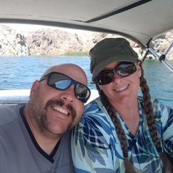 Two Bros River Rentals - Enjoying our time on the boat at Lake Mohave for our anniversary