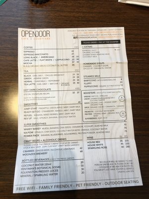 Menu photo 2 Opendoor Cafe + Courtyard Hong Kong, HK Menu photo 2 Opendoor Cafe + Courtyard Hong Kong, HK