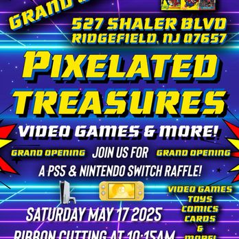 Pixelated Treasures Video Games & More - Pixelated Treasures Video Games & More! Grand opening event! - Video Game Stores Near Me - Ridgefield, New Jersey Pixelated Treasures Video Games & More - Pixelated Treasures Video Games & More! Grand opening event! - Video Game Stores Near Me - Ridgefield, New Jersey