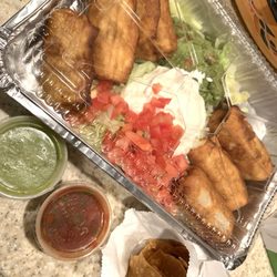 Mi Pueblo el Centro - Chimichanguitas appetizer with chicken! So good!  Chimichanguitas