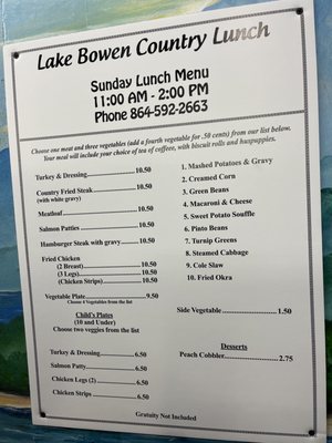 Menu photo 1 Lake Bowen Fish Camp Inman, SC Menu photo 1 Lake Bowen Fish Camp Inman, SC