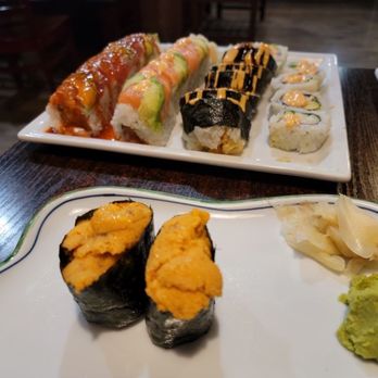 Sushi Teri - Uni nigiri after already eating two pieces - Japanese Near Me - Goleta, California