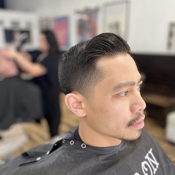 Ralph's Barbershop - Side part quiff. Tapered corners to a 1/2. - Barbers Near Me - Denver, Colorado Ralph's Barbershop - Side part quiff. Tapered corners to a 1/2. - Barbers Near Me - Denver, Colorado
