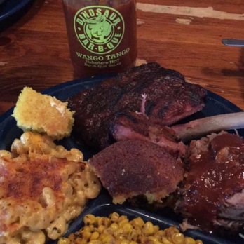 Dinosaur Bar-B-Que - Wango Tango Sauce, Mac and cheese, corn, ribs and brisket. - Barbeque Near Me - Rochester, New York Dinosaur Bar-B-Que - Wango Tango Sauce, Mac and cheese, corn, ribs and brisket. - Barbeque Near Me - Rochester, New York