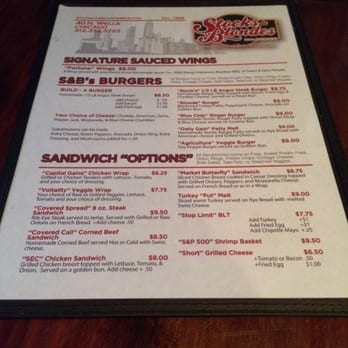 Stocks and Blondes - Their current menu (July 2014) - American Near Me - Chicago, Illinois Stocks and Blondes - Their current menu (July 2014) - American Near Me - Chicago, Illinois