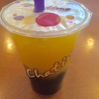 Niko Niko Boba - Mango green tea with boba beads - Bubble Tea Near Me - Minneapolis, Minnesota