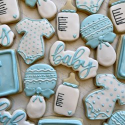 Sugared Heaven - Baby shower decorated sugar cookies