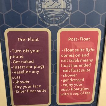 Central Coast Floats - Great signage if you forget what they told you - Float Spa Near Me - San Luis Obispo, California