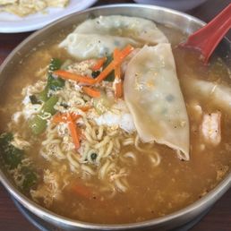 Dumpling Ramen with shrimp added Dumpling Ramen with shrimp added