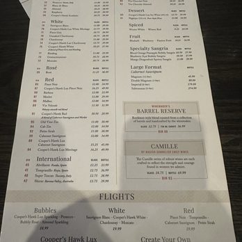 Cooper’s Hawk Winery & Restaurant - Wine list - New American Near Me - Orlando, Florida Cooper’s Hawk Winery & Restaurant - Wine list - New American Near Me - Orlando, Florida