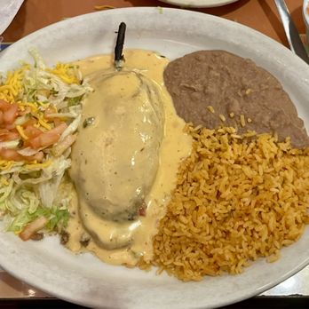 Mazatlan Restaurant - Beef Chile Relleno with Beans and Rice! Delicious! - Mexican Near Me - Ruddell, Texas Mazatlan Restaurant - Beef Chile Relleno with Beans and Rice! Delicious! - Mexican Near Me - Ruddell, Texas