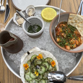 Ernest - Oysters, shrimp "coctel", scallops with cucumber - New American Near Me - San Francisco, California