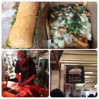 The Kroft - The Porchetta sandwich with Chicken pot pie poutine; a cook making food for all to see; all at the Kroft. - Sandwiches Near Me - Anaheim, California The Kroft - The Porchetta sandwich with Chicken pot pie poutine; a cook making food for all to see; all at the Kroft. - Sandwiches Near Me - Anaheim, California