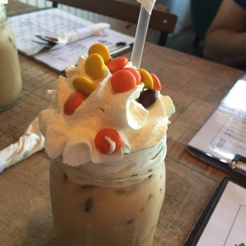 Soul Brew - Iced Peanut Butter Latte with whipped cream - Coffee & Tea Near Me - Saint James, New York