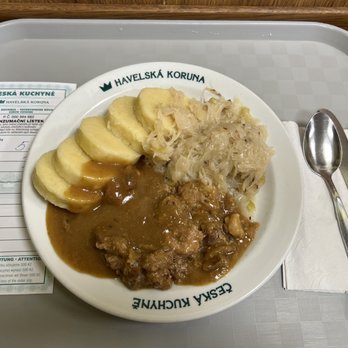 Havelská Koruna - Moravian Pork Sparrow w Cabbage & Potato Dumplings - Czech Near Me - Prague, Puerto Rico Havelská Koruna - Moravian Pork Sparrow w Cabbage & Potato Dumplings - Czech Near Me - Prague, Puerto Rico