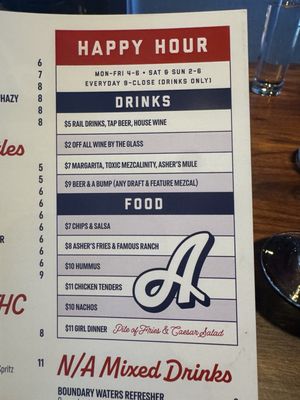 Menu photo 3 Asher's Minneapolis, MN