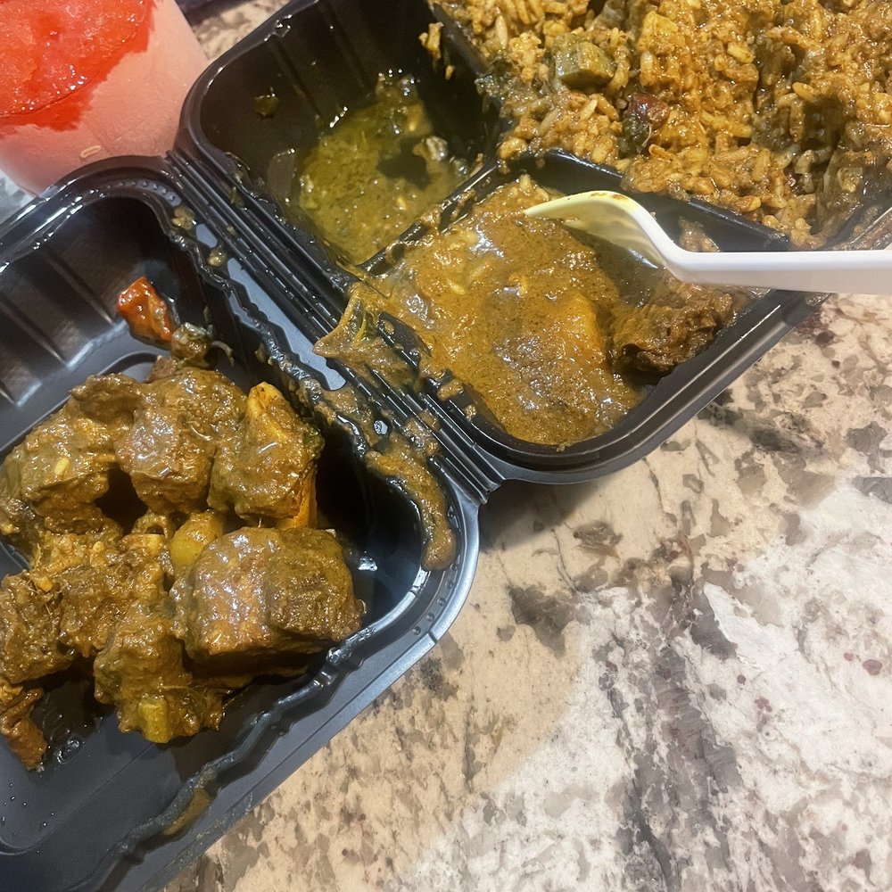 Golden Krust - Uncooked rice with curry goat - Caribbean Near Me - Fairburn, Georgia Golden Krust - Uncooked rice with curry goat - Caribbean Near Me - Fairburn, Georgia