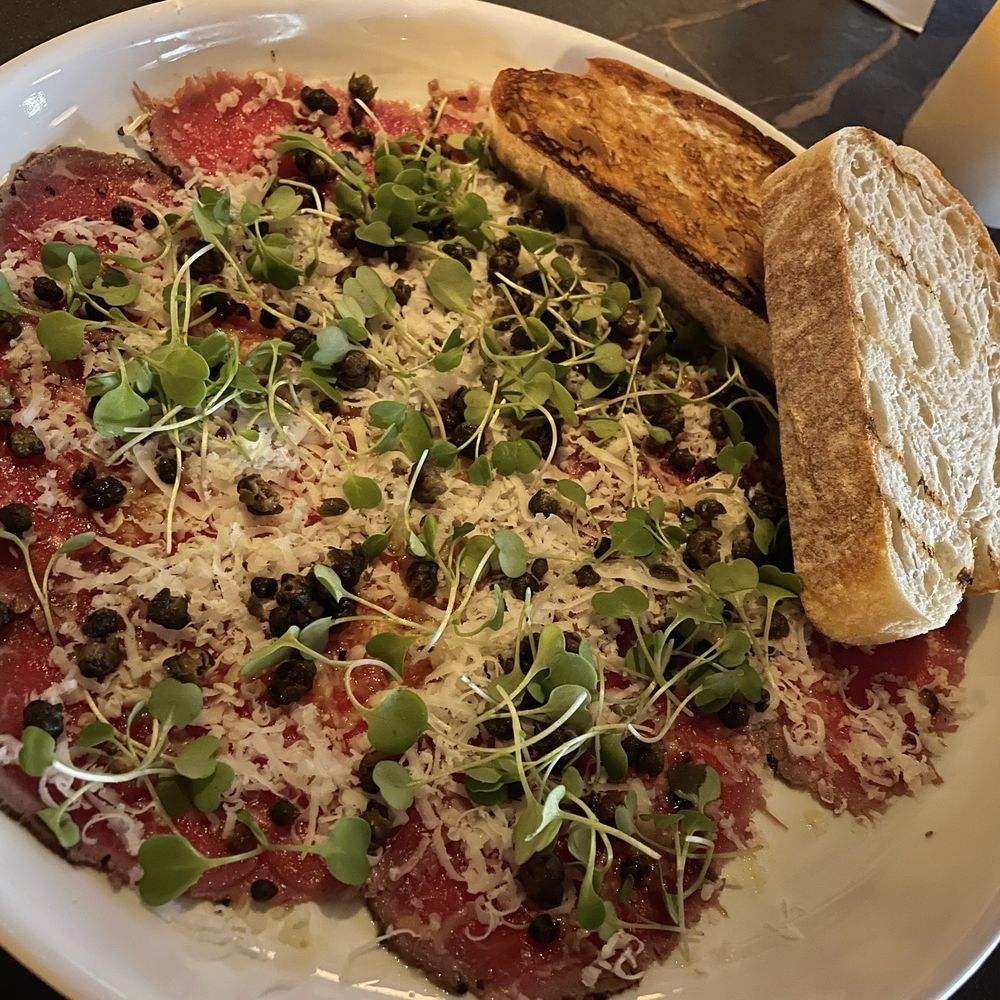 High Cotton - Beef Carpaccio appetizer - Cocktail Bars Near Me - Charleston, South Carolina High Cotton - Beef Carpaccio appetizer - Cocktail Bars Near Me - Charleston, South Carolina