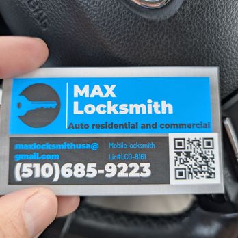 Max Locksmith - The Business Card - Keys & Locksmiths Near Me - Richmond, California