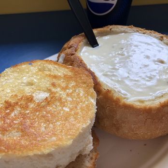 Splash Cafe - Can't beat the classic clam chowder in a bread bowl - American Near Me - Pismo Beach, California Splash Cafe - Can't beat the classic clam chowder in a bread bowl - American Near Me - Pismo Beach, California