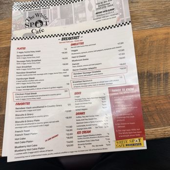 The White Spot Cafe - Breakfast menu - American Near Me - Anchorage, Alaska