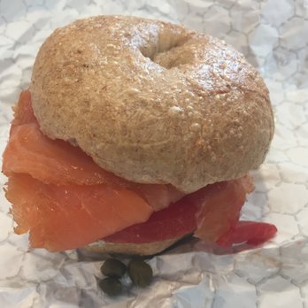 Willow's - Lox Bagel sandwich with capers, red onion, scallion cream cheese and fresh tomato. Your choice of bagel. - Bagels Near Me - Burlington, Vermont