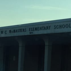 McMasters Elementary - The school's name on the front of the building.