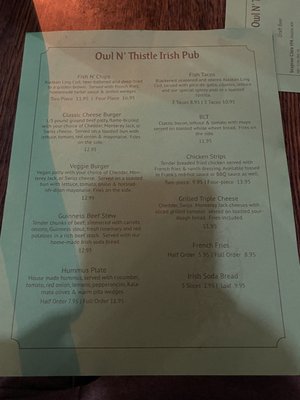 Menu photo 4 Owl'n Thistle Irish Pub Seattle, WA Menu photo 4 Owl'n Thistle Irish Pub Seattle, WA