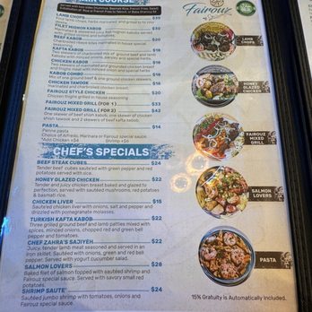 Fairouz Mediterranean Grill - Main course menu - Mediterranean Near Me - Cypress, Texas