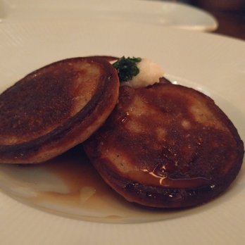 The Grey - Red Pea Pancakes with Cracklin' - New American Near Me - Savannah, Georgia The Grey - Red Pea Pancakes with Cracklin' - New American Near Me - Savannah, Georgia