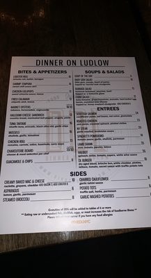 Menu photo 2 Dinner on Ludlow New York, NY Menu photo 2 Dinner on Ludlow New York, NY