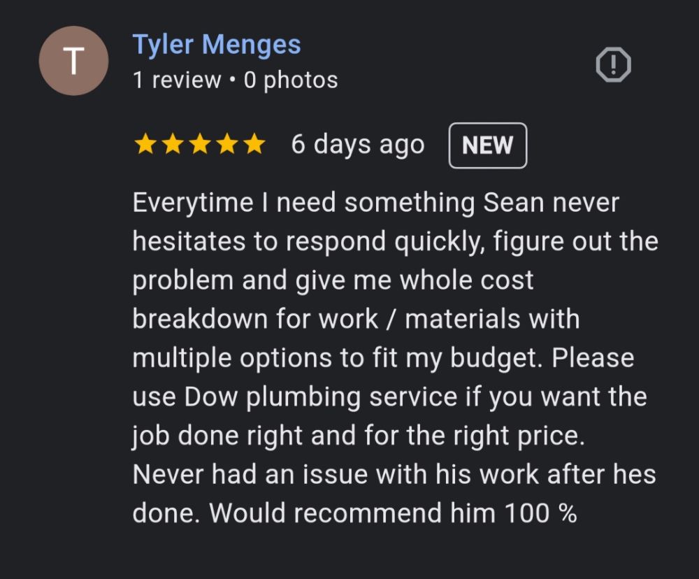 Slide of Dow Plumbing Services