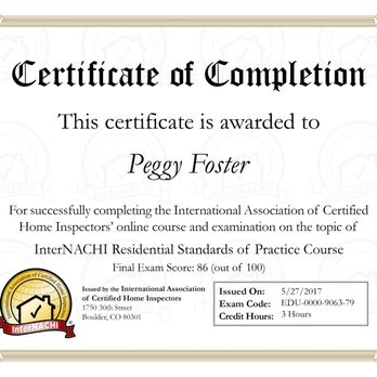 Raven Commercial - a certificate of completion - Home Inspectors Near Me - Boulder, Colorado Raven Commercial - a certificate of completion - Home Inspectors Near Me - Boulder, Colorado